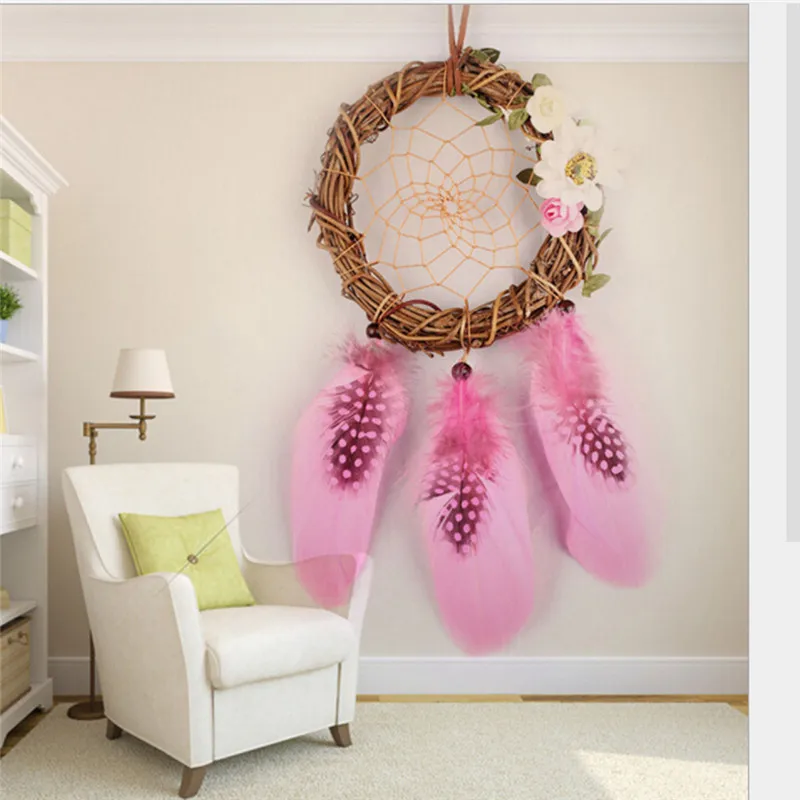 Dream Catcher Handmade Wind Chimes Hanging Pendant Pink Feather Wall Hanging Kids Room Decoration christmas decorations for home
Dream Catcher Handmade Wind Chimes Hanging Pendant Pink Feather Wall Hanging Kids Room Decoration christmas decorations for home