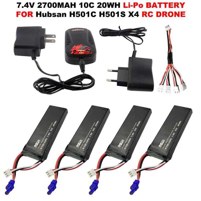 Hubsan H501S li-po battery 7.4V 2700mAh 10C 4PCS Batteies with cable for charger Hubsan H501C RC Quadcopter Airplane Drone Spare
Hubsan H501S li-po battery 7.4V 2700mAh 10C 4PCS Batteies with cable for charger Hubsan H501C RC Quadcopter Airplane Drone Spare