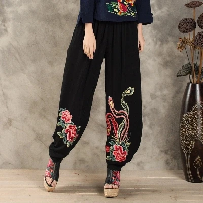 Chinese Clothing Store 2019 Plus Size Women Clothing Female Summer Long Thin Elastic Waist Black Embroidery Harem Pant Trousers
Chinese Clothing Store 2019 Plus Size Women Clothing Female Summer Long Thin Elastic Waist Black Embroidery Harem Pant Trousers