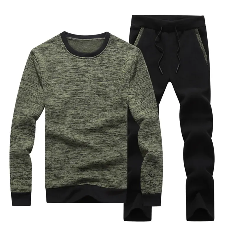 2019 Men's Sets Tracksuit Male Chandal Hombre Moletom Hoodies Velvet Sweatshirt Men Sportswear Inside Sport Suits Jacket+Pant 04