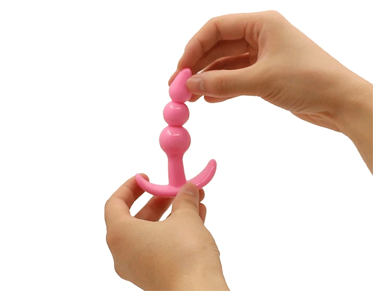 100% Silicone Small Medium Large Butt Plug Jelly Toys Skin Feeling Dildo Crystal Jewelry Booty Bead Sex Toys For Woman QQGS19