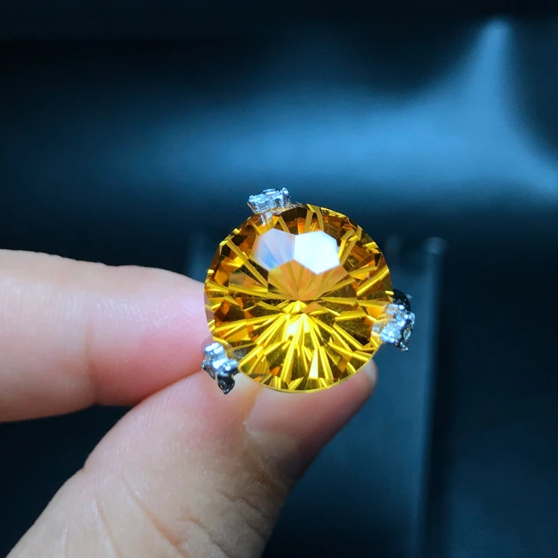 925 Sterling Silver Big Grain YellowCitrine Rings brixini.com - 925 Sterling Silver Big Grain YellowCitrine Rings