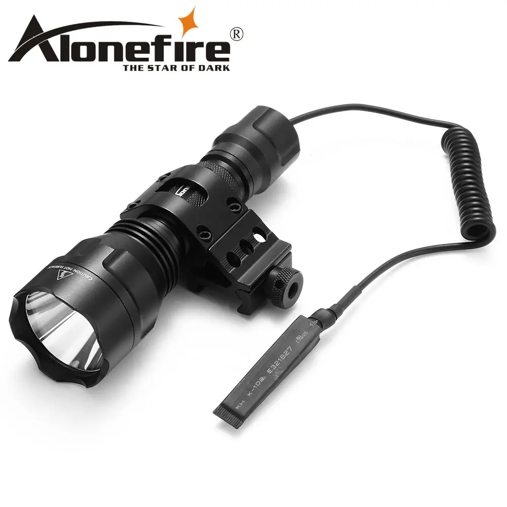 

AloneFire C8 CREE XM-L2 T6 LED Tactical Flashlight Torch hunting Airsoft Rifle Scope Shotguns light Rechargeable 18650 battery