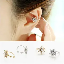 SUKI lindo estilo coreano CZ pequeña estrella no Piercing Clip pendiente oro plata oreja brazalete Tragus pendiente 2019 Femme Bijoux brincos(China)