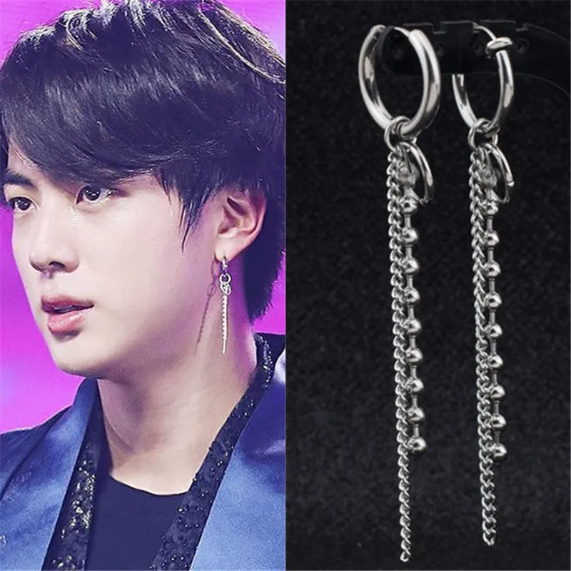 Серьги гвоздики KPOP DNA в Корейском стиле для мальчиков Bangtan 1 шт. модные ювелирные