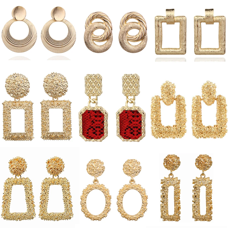 2019 Vintage Earrings Large for Women Statement Earrings Geometric Gold Metal Pendant Earrings Trend Fashion Jewelry
2019 Vintage Earrings Large for Women Statement Earrings Geometric Gold Metal Pendant Earrings Trend Fashion Jewelry