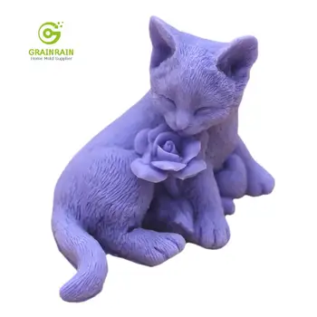 Grainrain Handcrafted Cat Rose Soap Mold Silicone Candle Wax Resin Mould Handmade Mold
Grainrain Handcrafted Cat Rose Soap Mold Silicone Candle Wax Resin Mould Handmade Mold