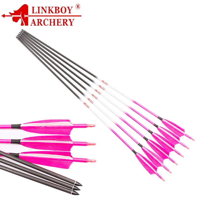 12PCS Linkboy Archery Pure Carbon Arrows Spine300-600 30/32inch 5inch Turkey Feather Point Tips 75gr Compound Bow Hunting
12PCS Linkboy Archery Pure Carbon Arrows Spine300-600 30/32inch 5inch Turkey Feather Point Tips 75gr Compound Bow Hunting
