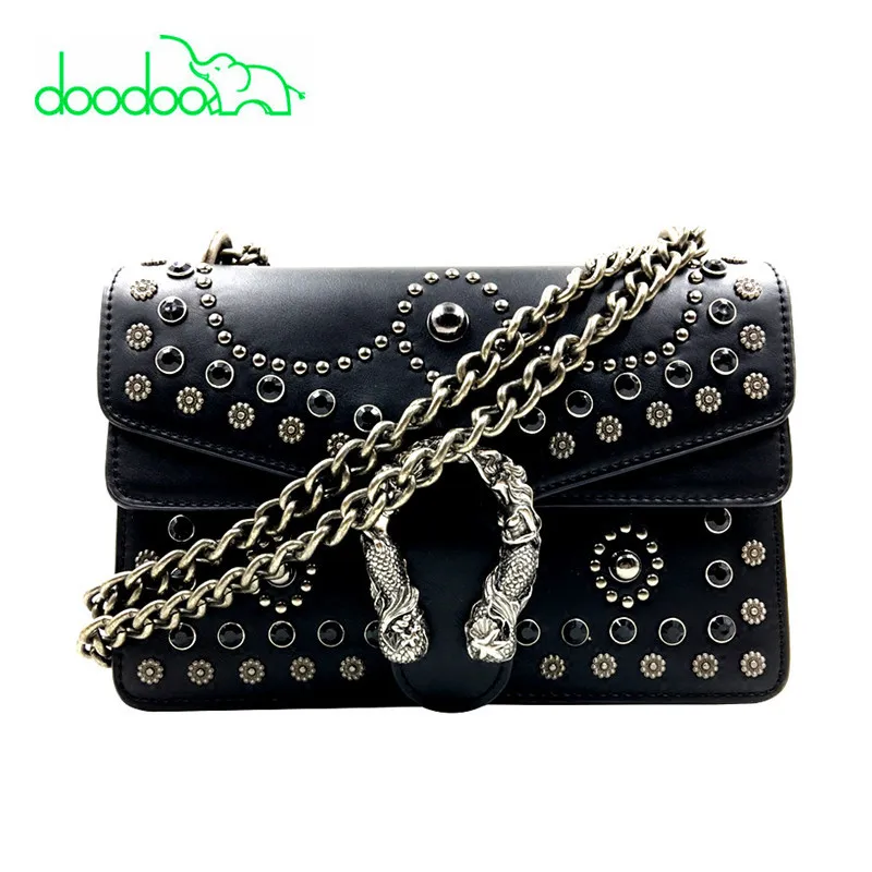 Fashion Preal Rivet Chain Casual Shoulder Bag Messenger Bags Retro Women Leather Bag\Handbag Lady Tote Punk Style Motorcycle Bag
Fashion Preal Rivet Chain Casual Shoulder Bag Messenger Bags Retro Women Leather Bag\Handbag Lady Tote Punk Style Motorcycle Bag
