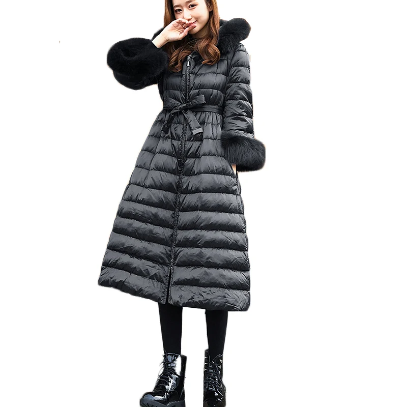 Winter Duck Down Jacket Women Big Fur Collar Black Down Coats Women Parkas Thick Long Coat Casacas Para Mujer real picture 100%
Winter Duck Down Jacket Women Big Fur Collar Black Down Coats Women Parkas Thick Long Coat Casacas Para Mujer real picture 100%