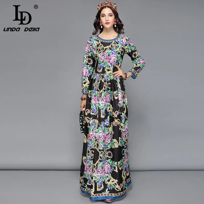 LD LINDA DELLA Spring Runway Designer Maxi Dresses Women's Long Sleeve Flower Print Elegant Party Holiday Vintage Long Dress
LD LINDA DELLA Spring Runway Designer Maxi Dresses Women's Long Sleeve Flower Print Elegant Party Holiday Vintage Long Dress