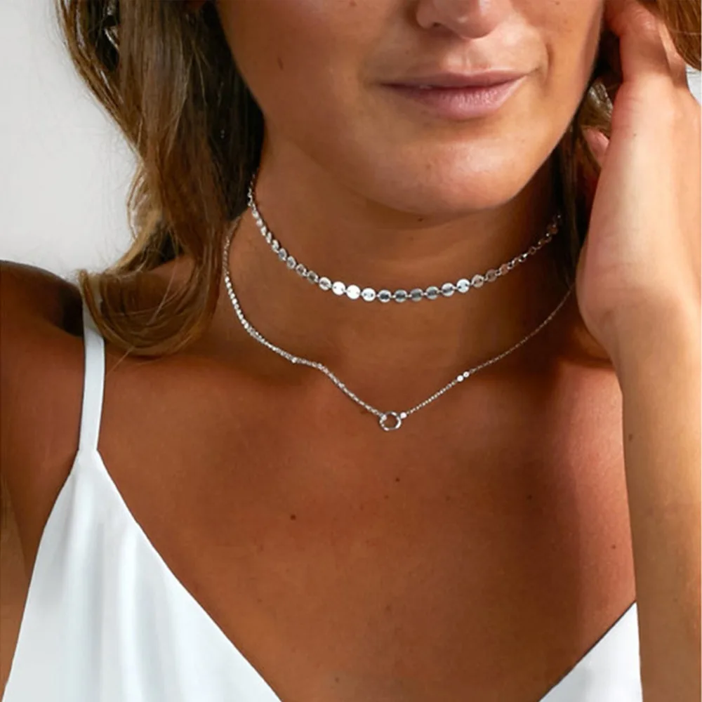 Fashion Simple Vintage Sequins Chokers Necklace Jewelery Double Layer Chocker For Women Necklaces Jewelry
Fashion Simple Vintage Sequins Chokers Necklace Jewelery Double Layer Chocker For Women Necklaces Jewelry