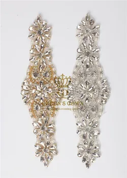Glass Material High Quality Strass Crystal silver&gold Rhinestones Applique For Wedding Decoration
Glass Material High Quality Strass Crystal silver&gold Rhinestones Applique For Wedding Decoration