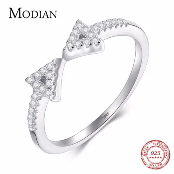 Modian New Fashion 100% 925 Sterling Silver Bowknot Ring Stackable Clear CZ Jewelry For Women Classic Anniversary Gift Anel
Modian New Fashion 100% 925 Sterling Silver Bowknot Ring Stackable Clear CZ Jewelry For Women Classic Anniversary Gift Anel