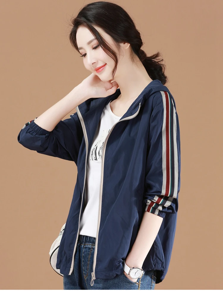 NXH Plus size Water proof hooded jacket autumn coats and jackets women striped windbreaker navy raincoat
NXH Plus size Water proof hooded jacket autumn coats and jackets women striped windbreaker navy raincoat