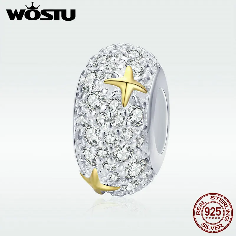 WOSTU Genuine 925 Sterling Silver Sparkling Star Crystal Charm Beads Fit Bracelet Pendant Original Unique Jewelry Gift DXC979
WOSTU Genuine 925 Sterling Silver Sparkling Star Crystal Charm Beads Fit Bracelet Pendant Original Unique Jewelry Gift DXC979