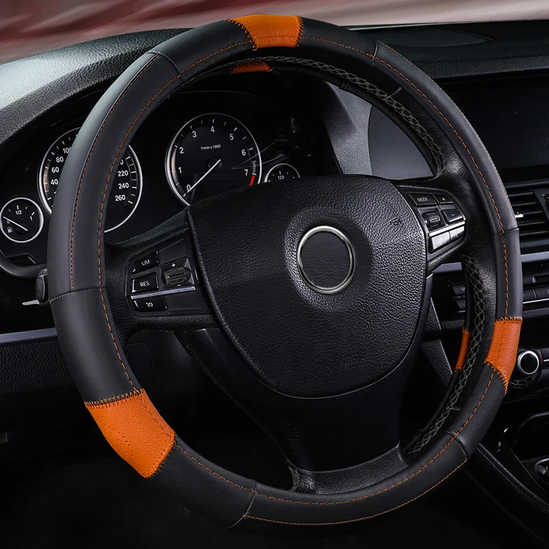 KKYSYELVA D Shape Steering-Wheel Black Auto Car Steering Wheel Cover Leather 38CM wheel cover Interior accessories
KKYSYELVA D Shape Steering-Wheel Black Auto Car Steering Wheel Cover Leather 38CM wheel cover Interior accessories