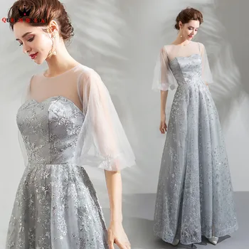 A-line Half Sleeve Lace Sequin Long Simple Elegant Gray Evening Dresses 2020 New Arrival Evening Gown Robe De Soiree JU23
A-line Half Sleeve Lace Sequin Long Simple Elegant Gray Evening Dresses 2020 New Arrival Evening Gown Robe De Soiree JU23