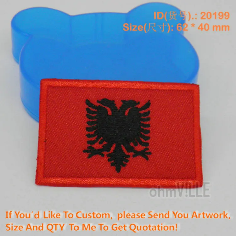 

2016 Limited New Appliqued 3d Parches Ropa Fallout 20199 Albania Flag Iron On Patches Guaranteed 100% Quality Embroidery Patch