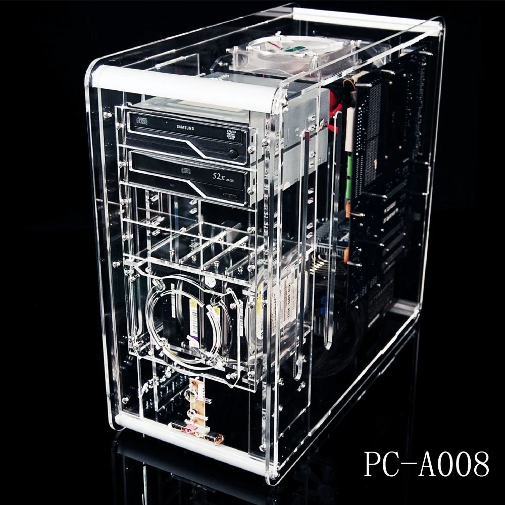 490*222*460mm DIY QDIY PC-A008 full Transparent Micro ATX/ATX Glass Computer Case Vertical Gaming Chassis gabinete computador
490*222*460mm DIY QDIY PC-A008 full Transparent Micro ATX/ATX Glass Computer Case Vertical Gaming Chassis gabinete computador
