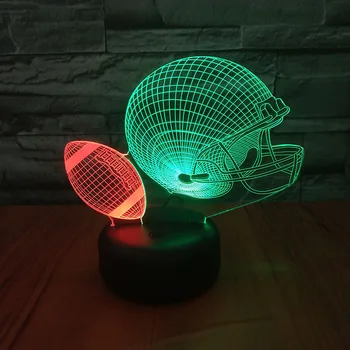 American Football Ball Helmet 3d Night Lamp Hit Color Novelty Lighting Bedroom Decorative Lamp Child Kids Gift Led Night Light
American Football Ball Helmet 3d Night Lamp Hit Color Novelty Lighting Bedroom Decorative Lamp Child Kids Gift Led Night Light