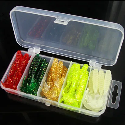 Retail lures soft bait worms fishing 5cm lure set maggots 50pcs colored soft plastics fishing baits
Retail lures soft bait worms fishing 5cm lure set maggots 50pcs colored soft plastics fishing baits