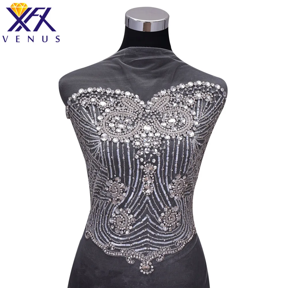 XFX VENUS 1 Piece Handsewn Silver Rhinestones applique beads patches large size trimming motif for women Clothes Fabric garment
XFX VENUS 1 Piece Handsewn Silver Rhinestones applique beads patches large size trimming motif for women Clothes Fabric garment