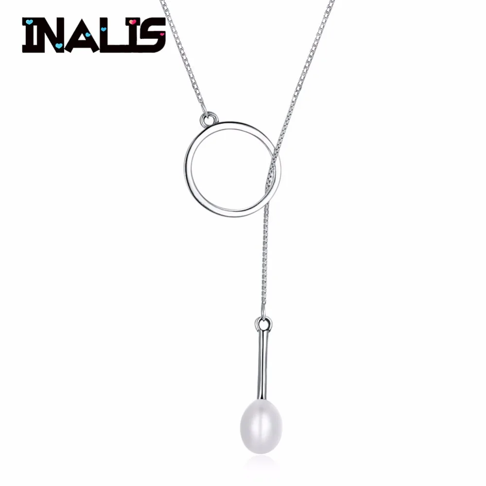 INALIS New Delicate Long Chian 925 Sterling Silver Necklace with Round Circle Waterdrop Natural Pearl Pendant Fine Jewelry Girl
INALIS New Delicate Long Chian 925 Sterling Silver Necklace with Round Circle Waterdrop Natural Pearl Pendant Fine Jewelry Girl