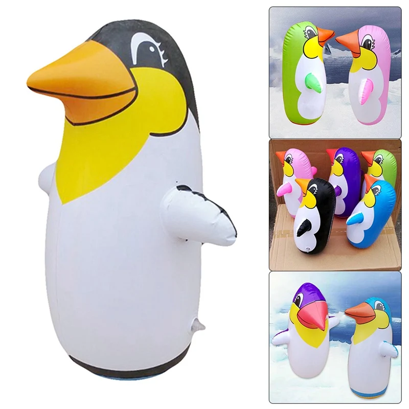 36cm Inflatable Penguin Tumbler Kids Children PVC Inflatable Animal Balloon Game 