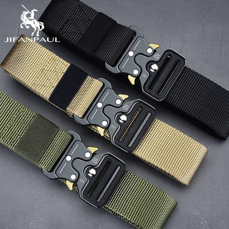 JIFANPAUL Genuine Men's Military Tactical Belt High Quality Nylon Alloy Fashion Metal Buckle Elastic Men's Training Battle Belt
JIFANPAUL Genuine Men's Military Tactical Belt High Quality Nylon Alloy Fashion Metal Buckle Elastic Men's Training Battle Belt