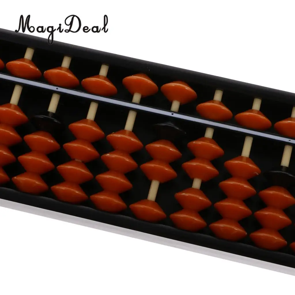 MagiDeal 13Rods Plastic Beads Abacus Soroban Calculating Tool Educational Math Toy for School Teacher Student Office Use 6Colors