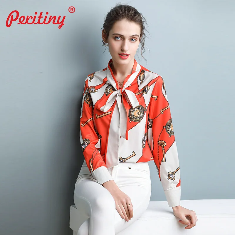 Peritiny 2019 Casual Womens Tops and Blouses Autumn Single-breasted Fashion Ladies Tops Bow Tie Collar Full Sleeve Women Blouses
Peritiny 2019 Casual Womens Tops and Blouses Autumn Single-breasted Fashion Ladies Tops Bow Tie Collar Full Sleeve Women Blouses