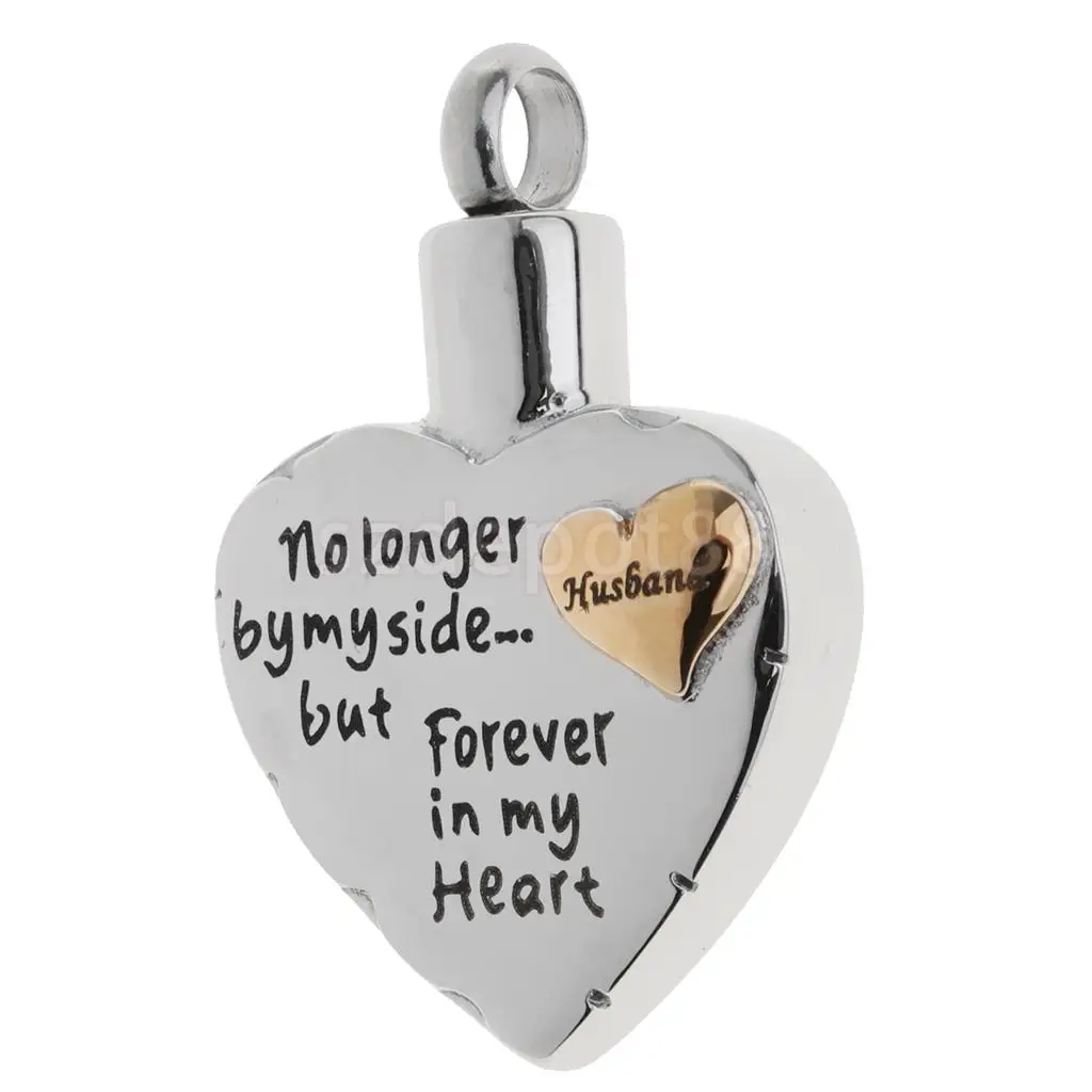 Dad Mom Son Sister Daughter Family Members Love Heart Cremation Urn Stainless Steel Pendant Forever In My Heart