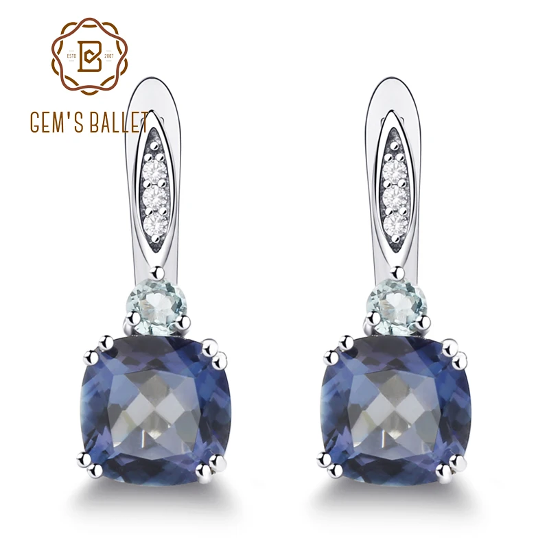Gem's Ballet Natural Iolite Blue Mystic Gemstone Classic Stud Earrings 925 Sterling Silver Earring Brand Fine Jewelry For Women
Gem's Ballet Natural Iolite Blue Mystic Gemstone Classic Stud Earrings 925 Sterling Silver Earring Brand Fine Jewelry For Women
