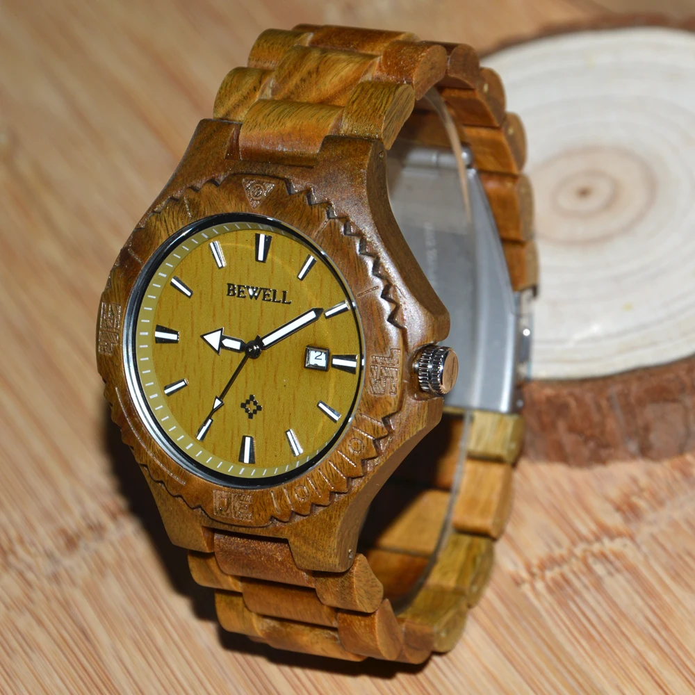 Bewell BEWELL Wood Watch Men Desiger Watches Calendar % Bewell BEWELL Wood Watch Men Desiger Watches Calendar %