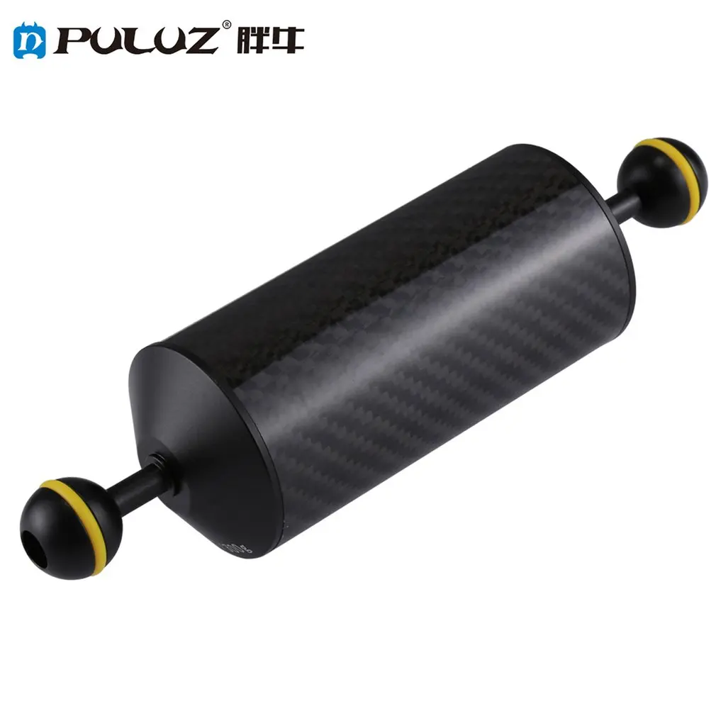 

PULUZ Carbon Fiber Dual Balls Floating Arm 60mm Diameter 2.5cm Ball 300g Buoyancy Underwater Diving Camera Equipment