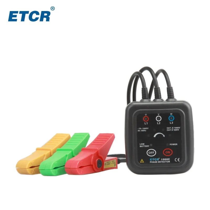 ETCR1000C 3 Phase Non-contact Phase Sequence Detection Phase Detector Meter,Phase Rotation Monitor Meter
ETCR1000C 3 Phase Non-contact Phase Sequence Detection Phase Detector Meter,Phase Rotation Monitor Meter