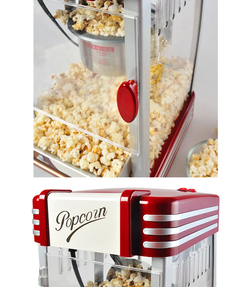 Electric American style popcorn machine mini automatic hot oil popcorn maker  stainless steel non-stick pot