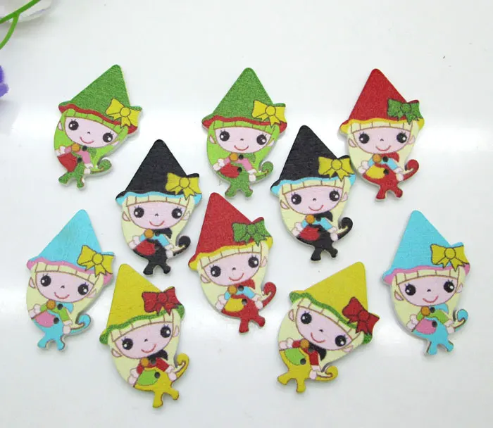50pcs 20x32mm Colorful Mixed 2 Holes Lovely Gril Elves Wooden Buttons For Clothes Crafts Sewing Scrapbooking DIY Accessories
50pcs 20x32mm Colorful Mixed 2 Holes Lovely Gril Elves Wooden Buttons For Clothes Crafts Sewing Scrapbooking DIY Accessories