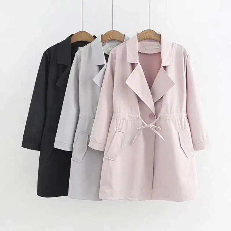 G2 autumn Casual Trench coat 4XL Plus Size Women's Clothing 3/4 Sleeve Fashion Drawstring waist tailored collar OUTERWEAR V181
G2 autumn Casual Trench coat 4XL Plus Size Women's Clothing 3/4 Sleeve Fashion Drawstring waist tailored collar OUTERWEAR V181