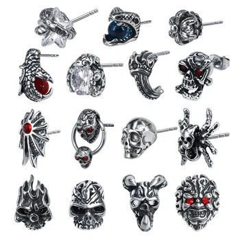 ZS Punk Rock 316L Stainless Steel Stud Earrings for Men 2 Pcs Hip Hop Skull Earring with Red CZ Stone Male Biker Gothic Jewelry
ZS Punk Rock 316L Stainless Steel Stud Earrings for Men 2 Pcs Hip Hop Skull Earring with Red CZ Stone Male Biker Gothic Jewelry