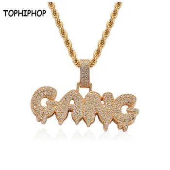 Hiphop Jewelry Micro Pave CZ Zircon Stone GANG Letters Pendent Iced Out Name Charm Gold Brass Necklace 2019 Cool Jewelry for Men
Hiphop Jewelry Micro Pave CZ Zircon Stone GANG Letters Pendent Iced Out Name Charm Gold Brass Necklace 2019 Cool Jewelry for Men