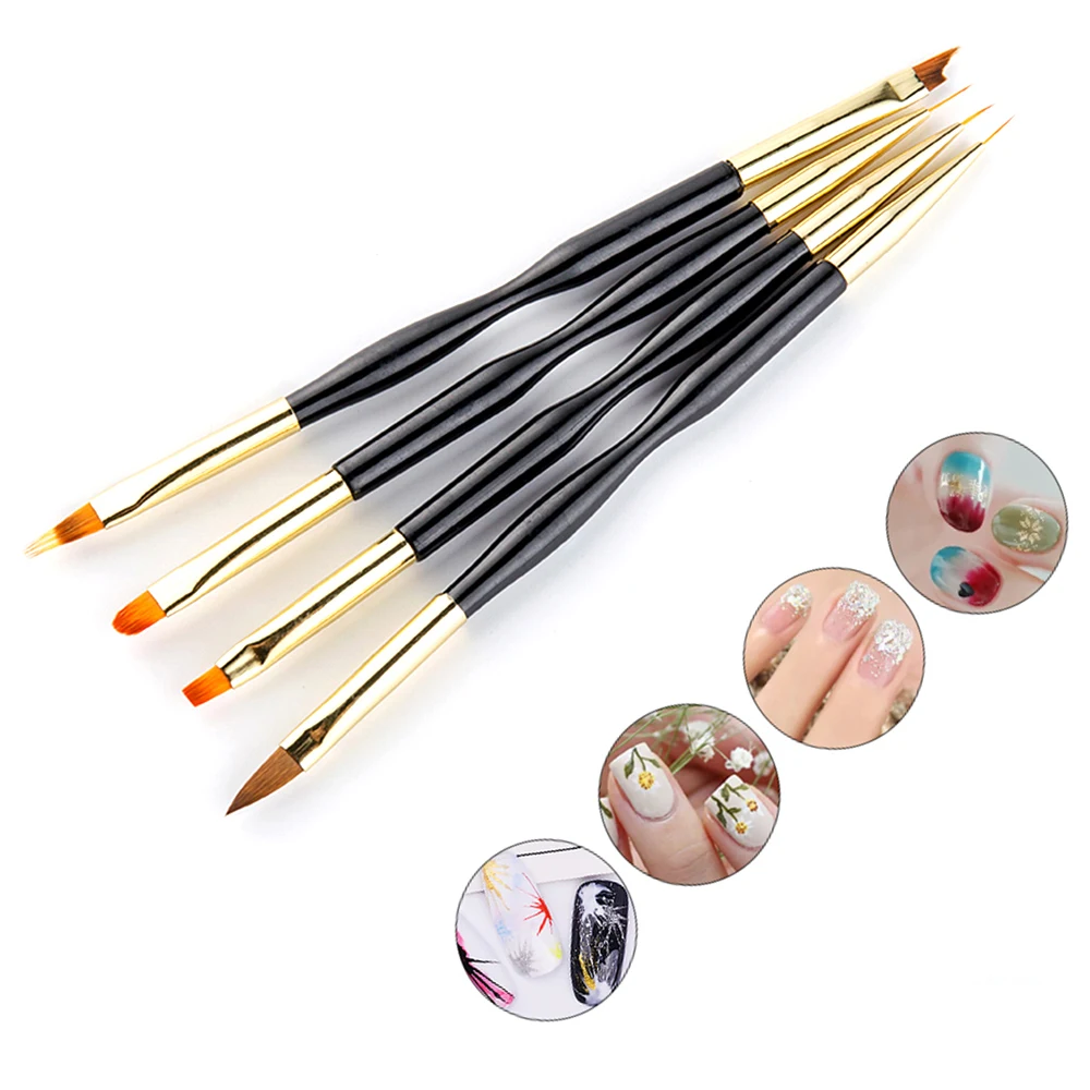 4cs Black Double End Nail Art Brush Painting Drawing Lines Pen 3D Tips DIY UV Gel Flowers
4cs Black Double End Nail Art Brush Painting Drawing Lines Pen 3D Tips DIY UV Gel Flowers