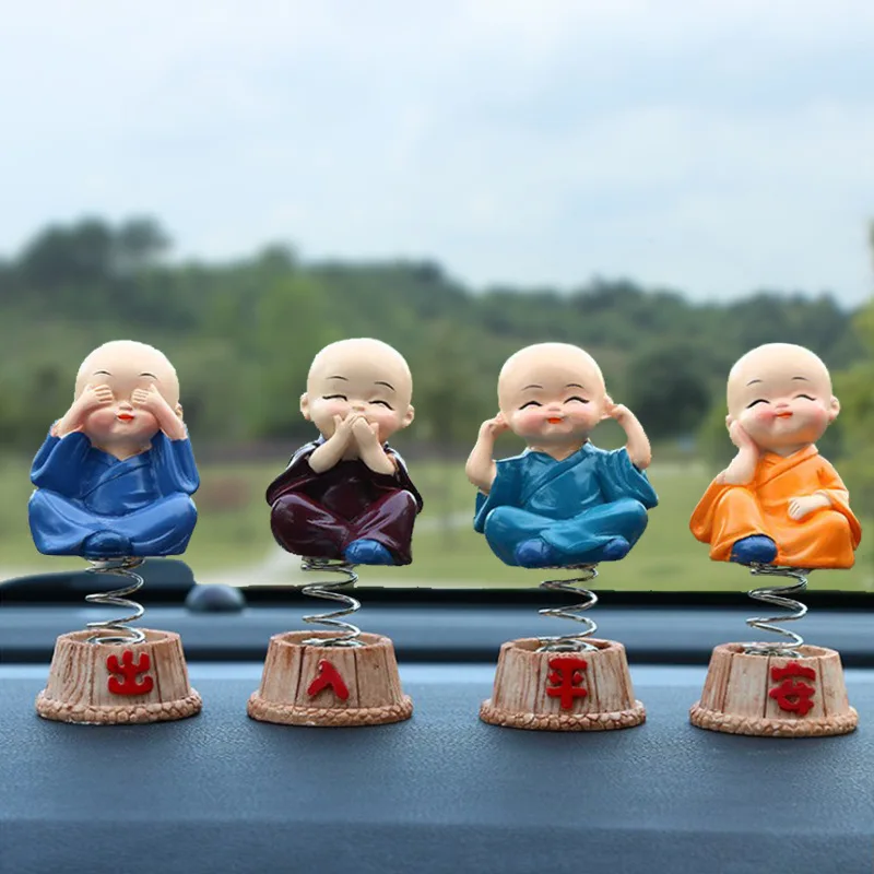Car Ornaments 4Pcs/set Resin Bobble Heads Doll Figure Decoration Tomy Monks Maitreya Buddha Figure Gift Desk Auto Pendant Charms
Car Ornaments 4Pcs/set Resin Bobble Heads Doll Figure Decoration Tomy Monks Maitreya Buddha Figure Gift Desk Auto Pendant Charms