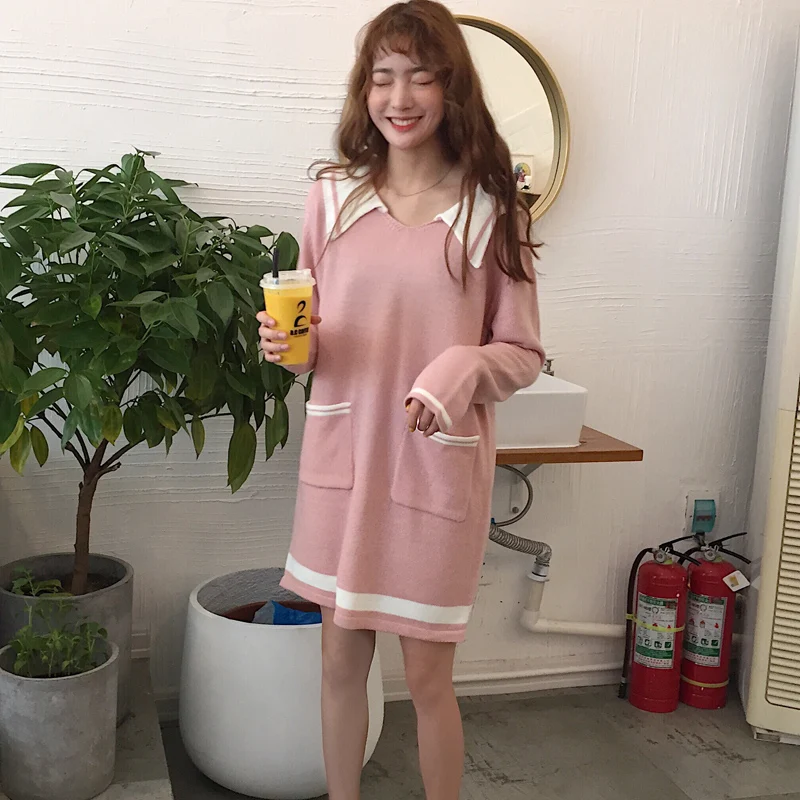 2020 женское корейское Панк Harajuku Ulzzang шикарное свободное темно-синее японское