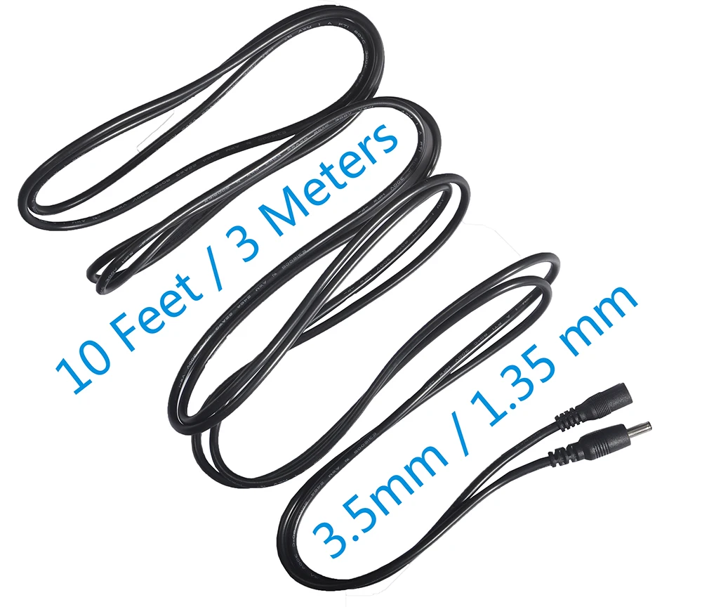 10 Feet 3 Meters DC 5V Extension Power Cable Cord for IP Camera Security Camera 3.5*1.35mm BLACK
10 Feet 3 Meters DC 5V Extension Power Cable Cord for IP Camera Security Camera 3.5*1.35mm BLACK