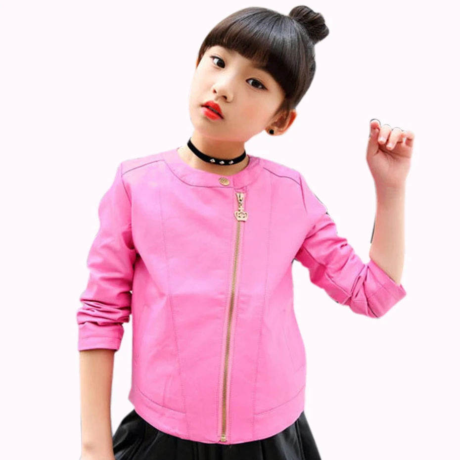 Girls Jacket Autumn PU Leather Coat For Girls Solid Kids Outerwear Fashion Teen Children's Spring Clothing For Girl 4-14 Years
Girls Jacket Autumn PU Leather Coat For Girls Solid Kids Outerwear Fashion Teen Children's Spring Clothing For Girl 4-14 Years