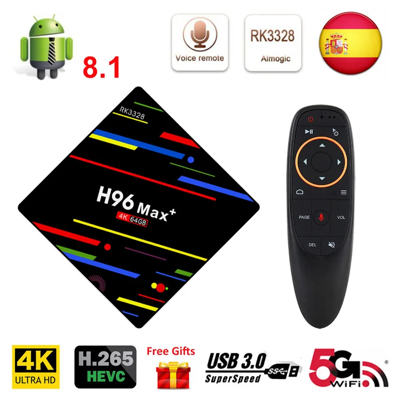 H96 MAX Android TV BOX Android 8.1 OS 4GB RAM 64GB ROM 5G WiFi Belgium Spain Voice Control Set Top Box 4K Smart TV Media Player
H96 MAX Android TV BOX Android 8.1 OS 4GB RAM 64GB ROM 5G WiFi Belgium Spain Voice Control Set Top Box 4K Smart TV Media Player