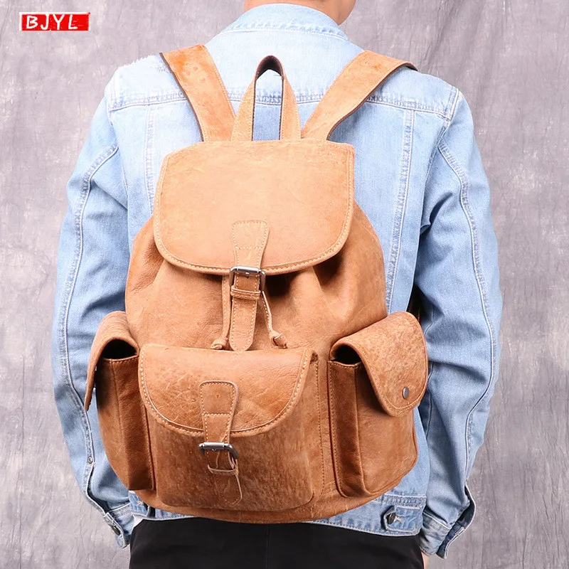 Luxury Fashion Genuine leather Men's backpacks outdoor men shoulder bag large capacity brown leather computer travel backpack
Luxury Fashion Genuine leather Men's backpacks outdoor men shoulder bag large capacity brown leather computer travel backpack