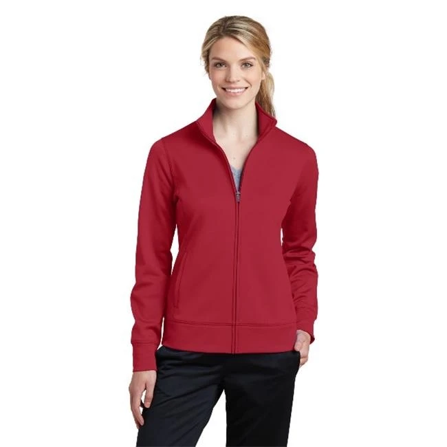 Sport-Tek LST241 Ladies Sport Wick Fleece Full Zip Jacket Deep Red - Extra Large